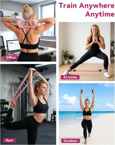 Vista 9 de Kit de pilates para el hogar, 24 piezas, círculos de 14 pulgadas