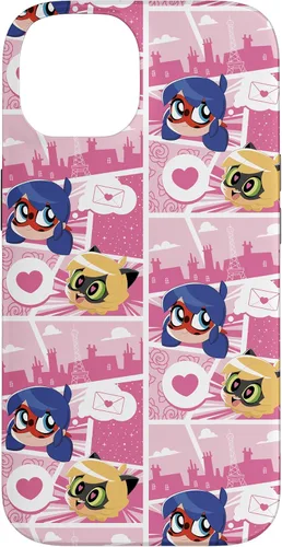 Vista 4 de Miraculous Ladybug Chibi Collection Mensaje para Cat Noir Funda para iPhone 17