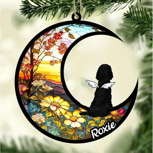 Vista 672 de LOVELYPOD Adorno de Navidad personalizado para perro Basset Hound (marrón) Basset Hound (marrón) adorno para atrapasoles de perro, razas de perros