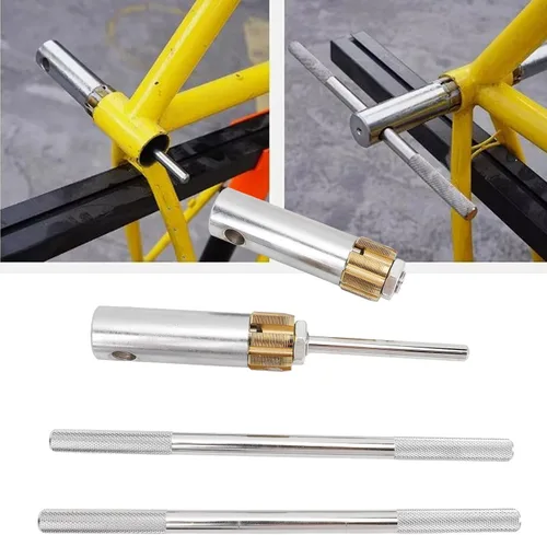 Vista 2 de SUNGOOYUE Herramienta de roscado de rosca de soporte inferior de bicicleta, kit de reparación de roscas de aleación de aluminio con troqueles