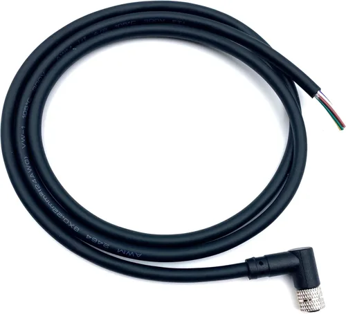 Vista 3 de Cable conector hembra único M8 de 8 pines, un código de alambre de moldeo en ángulo recto Sensor de aviación hembra Cable eléctrico de PVC Cable