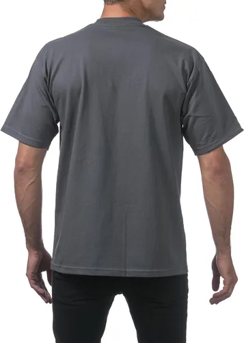 Vista 2 de Pro Club - Camiseta de manga corta para hombre, algodón pesado, cuello redondo