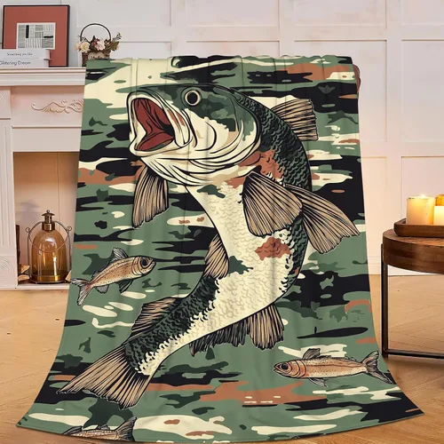 Vista 26 de Manta de pesca con bandera estadounidense, manta suave, cálida, acogedora, mullida, de felpa, regalos para niñas y mujeres, ligera, franela