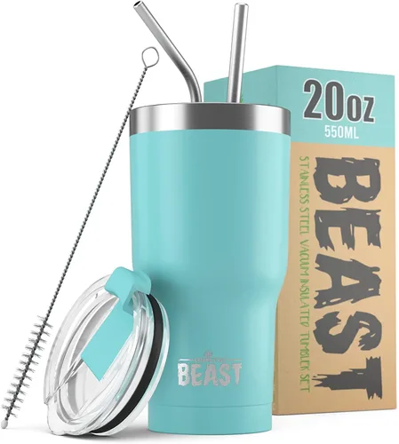 Vista 25 de Beast Vaso de 10 oz de Acero Inoxidable con Aislamiento al Vacío para Café y Hielo de Doble Pared Termo de Viaje (Blanco Ártico)