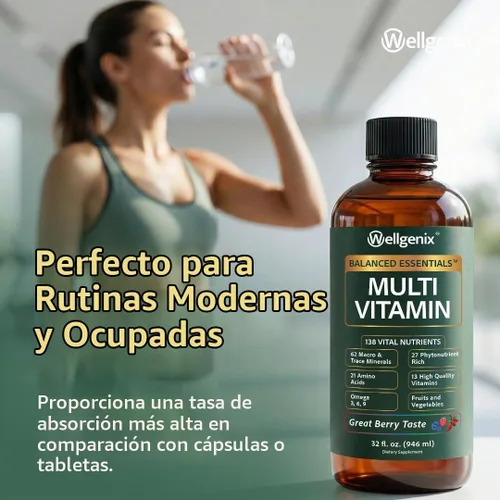 Vista 4 de Suplemento líquido nutricional Balanced Essentials, 32 onzas, Very Berry, HBE, 1, 1