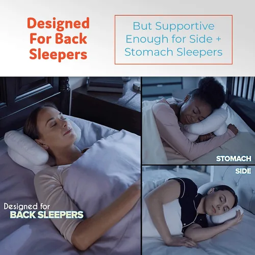 Vista 3 de Almohada Dream Wing con alas ergonómica y cómoda para dormir de lado, espalda y estómago con soporte para cuello y cabeza