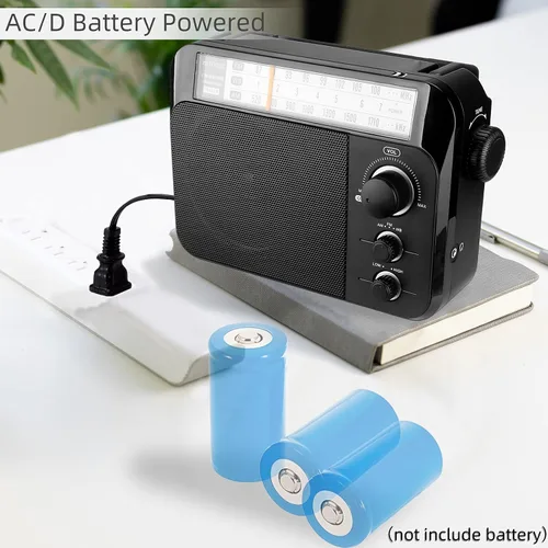 Vista 3 de Retekess TR604W AM FM NOAA Radio, Radios meteorológicas de emergencia portátiles con la mejor recepción, alimentadas por AC o batería D, con esfera