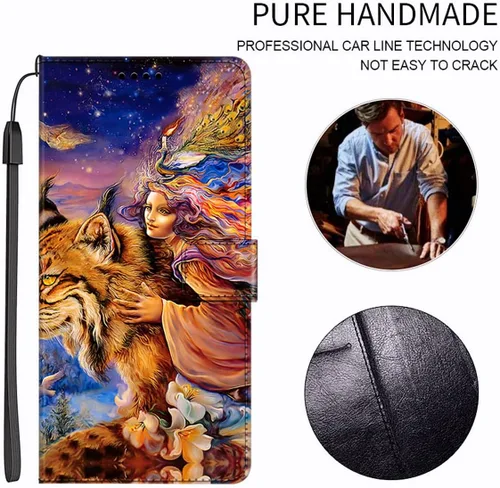 Vista 5 de Funda de piel sintética con función atril y tapa abatible para LG G7 G8 ThinQ K40 K51 K61 K62 Stylo 5 6 V40 V50 V60 Velvet, personaliza la imagen