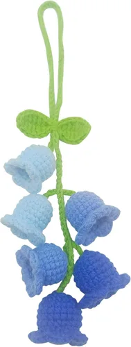Vista 11 de Adorno colgante para espejo retrovisor de automóvil, cesta de flores de ganchillo, accesorios para plantas, adorno de automóvil tejido hecho a mano