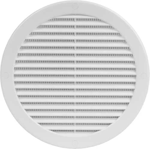 Vista 31 de Paquete de 10 cubiertas redondas de ventilación de aire de 4 pulgadas – Deflector de ventilación de aire Soffit de plástico blanco con malla
