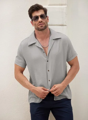 Vista 4 de Arvilhill Camisa cubana casual de verano para hombre