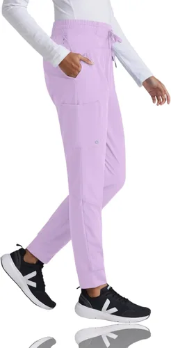 Vista 3 de Barco One Pantalón deportivo, pantalón quirúrgico de altura media, con tejido elástico de 4 vías y 3 bolsillos, para mujer