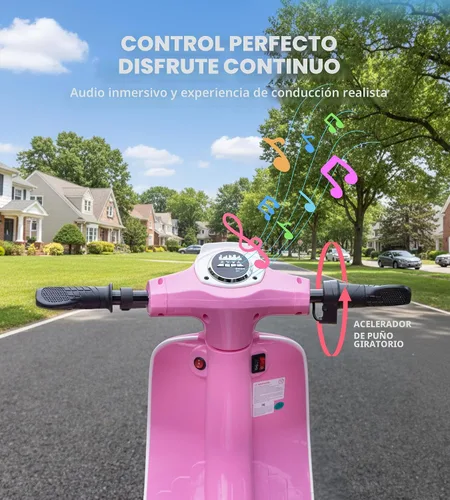 Vista 6 de Motocicleta eléctrica de 24 V para niños grandes, 350 W