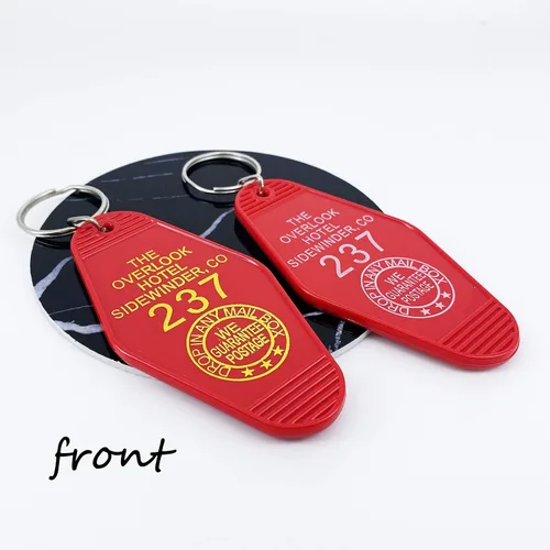 Vista 3 de LAXPICOL 2PCS Hotel Motel Keychain The Overlook hotel Come And Play With Us Since 1907