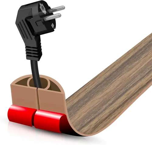 Vista 56 de Cubierta autoadhesiva para cables de suelo, gestión de cables de 3.3 pies, protector de tira de extensión para cables, evita tropiezos de cables