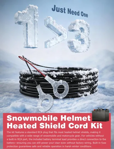 Vista 4 de Mellbree Cable de calefacción con protector, cable de protector térmico para casco de moto de nieve, cable eléctrico de reemplazo con gancho