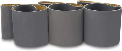 Vista 2 de Cinturones de lijado de carburo de silicio de 4 x 36 pulgadas, pack de 3