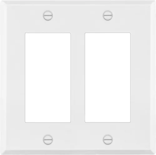 Vista 22 de ENERLITES Placa de pared metálica decorativa para interruptor o tomacorriente, resistente a la corrosión, tamaño de 2 segmentos, 4.50" x 4.57