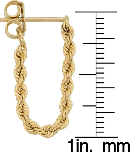 Vista 3 de Pendientes de aro colgantes de oro amarillo de 10 quilates con corte de diamante, Metal