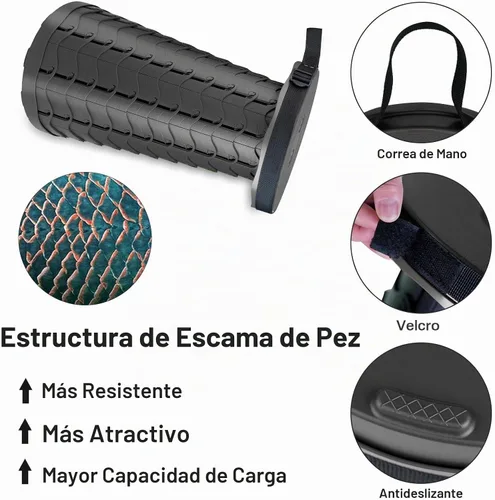 Vista 4 de Taburete plegable portátil, capacidad de carga máxima de 400 libras para la Copa del Mundo 2026, taburetes plegables telescópicos, taburetes
