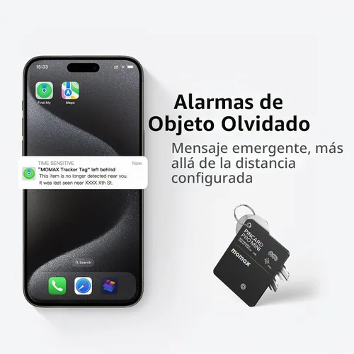 Vista 6 de Momax Wallet Tracker Smart Finder - Tarjeta de seguimiento de llaves Bluetooth delgada recargable con batería de 1 año, Apple Find My (solo iOS)