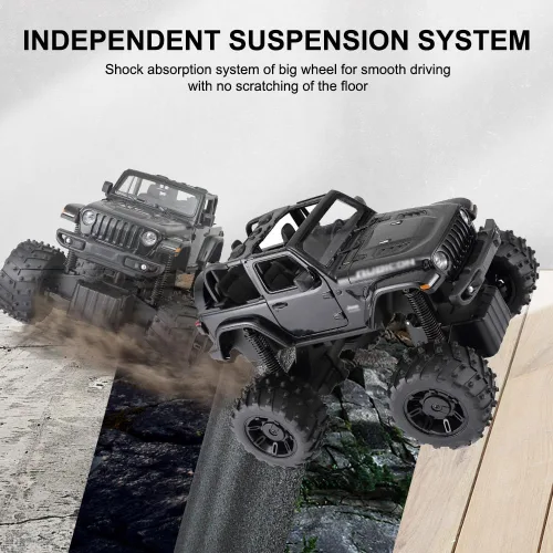 Vista 10 de Coche RC todoterreno con licencia 1/14 para Jeep, puertas abiertas, luces