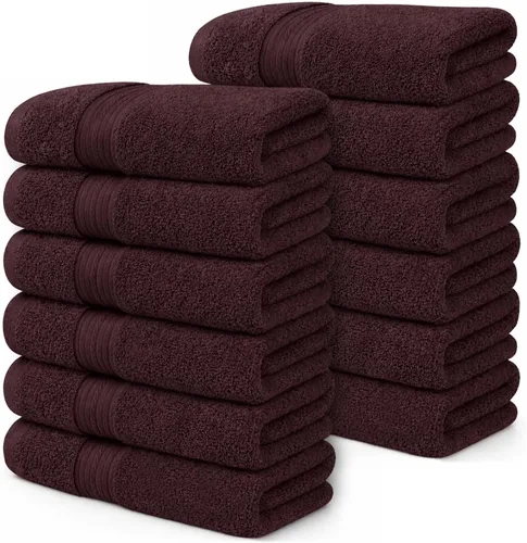 Vista 13 de Ample Decor Toalla de mano de 18 x 28 pulgadas, paquete de 6, 600 GSM, 100% algodón, certificado Oeko Tex, suave, absorbente, gruesa, duradera Beige
