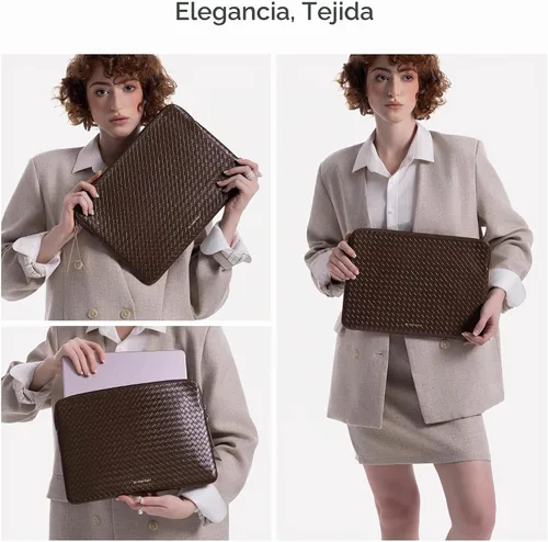 Vista 2 de Comfyable Woven-Look - Funda para laptop de 13 pulgadas y 14 pulgadas, compatible con MacBook Air M5 y MacBook Pro M5 Pro/Max 2026, funda de viaje