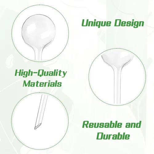 Vista 3 de Gddochn 12 piezas, globos de riego transparentes para plantas, bombillas de riego automático de plástico para jardín, globos de riego automático