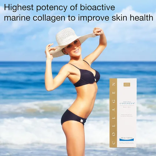 Vista 5 de SALCOLL Gel corporal, gel marino de colágeno antiedad ayuda a reducir las estrías y la celulitis, gel de colágeno ayuda al tratamiento para varices