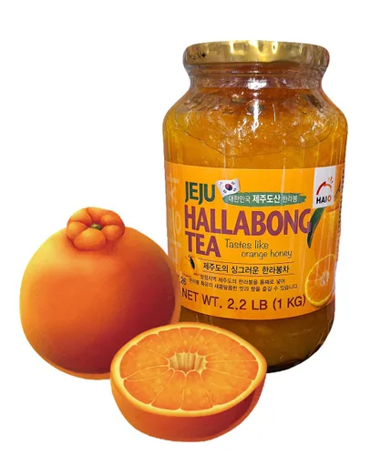 Vista 2 de HAIO Jeju Hallabong Tea Té de mandarina coreana 2.2 libras por frasco (2.2 lbs) 1 frasco