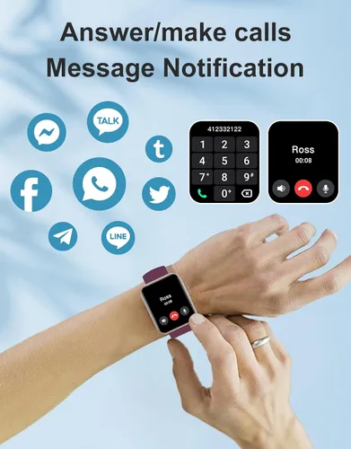 Vista 4 de Relojes inteligentes para hombres y mujeres (respuestas/hacer llamadas) compatibles con teléfonos iPhone Android, reloj inteligente de 1.85