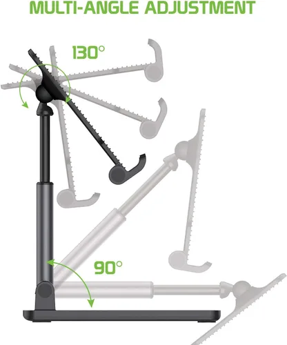 Vista 3 de Soporte ajustable para teléfono y tableta, soporte para mesa de escritorio, soporte plegable compatible con iPhone, iPad Pro Air Mini Android