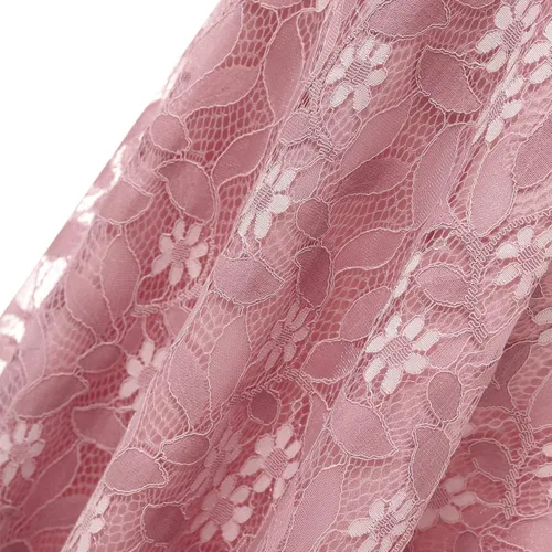 Vista 5 de IWEMEK Vestido de fiesta de cóctel con tirantes delgados y encaje floral para dama de honor, hombros descubiertos, manga con volantes, vestido
