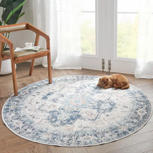 Vista 30 de jinchan Alfombra de Área 2x3 pies Alfombra Vintage de Entrada Lavable Bohemia Tapete Interior para Puerta Medallón Floral Tapete Pequeño para Puerta