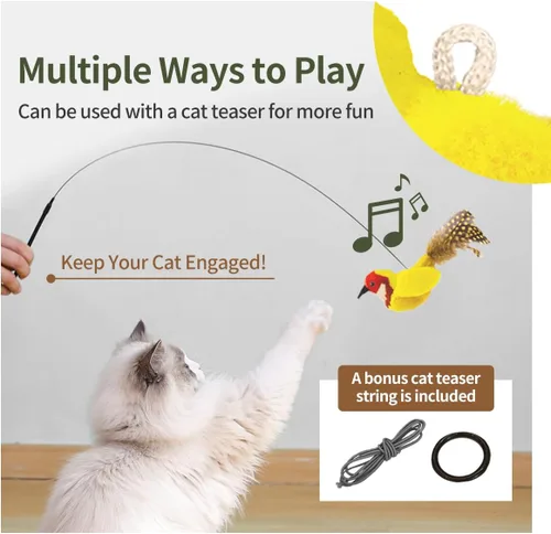 Vista 3 de Juguetes para gatos con hierba gatera, para aliviar el aburrimiento y aliviar los dientes y patadas, juguetes interactivos con sonido de chirrido
