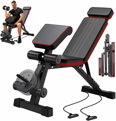 Vista 10 de ALSO GO Adjustable Weight Bench, Workout Benches with Leg Extension, Foldable Incline Decline Bench Press, Roman Chair, Full Body Strength Training