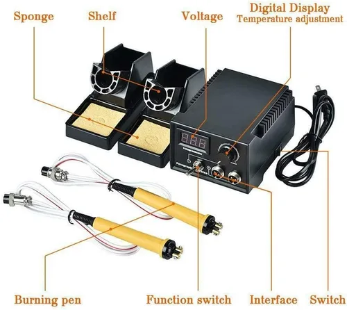 Vista 4 de Kit de quemado de madera 110V 60W Artesanías Calabaza Herramientas de quema de madera multifunción Máquina de pirografía Kit de calefacción Control