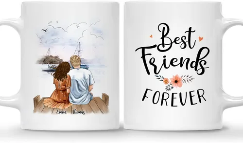 Vista 8 de Gossby Taza de café personalizada para parejas, regalo personalizado para pareja, con diseño, nombre, aniversario, día de San Valentín, regalo