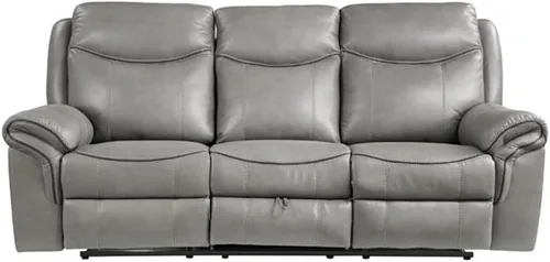 Vista 4 de Pemberly Row Sofá reclinable doble tradicional de piel sintética de 20 pulgadas en gris