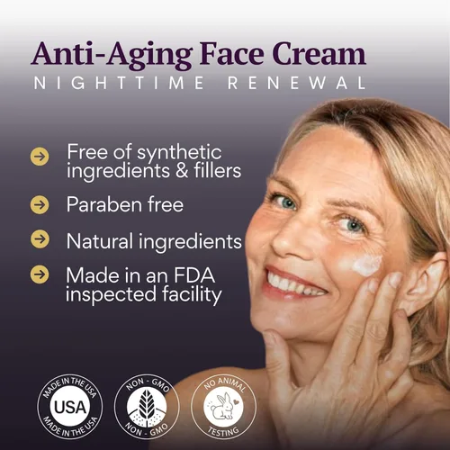 Vista 3 de BIOBeauty Renew Crema de noche - Bioidéntica E3 Crema facial avanzada PM .3% con retinol, bakuchiol, ácido hialurónico y niacinamida, suaviza