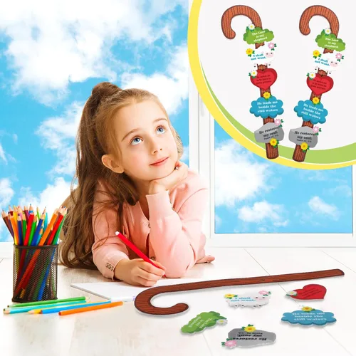 Vista 4 de Peryiter 24 piezas de manualidades religiosas para niños, Biblia cristiana, escuela dominical, manualidades para niños de 8 a 12 años, salmo