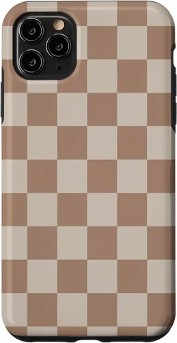 Vista 13 de Bonita funda Classic Dark Brown Checkered Big Checkerboard para iPhone 16