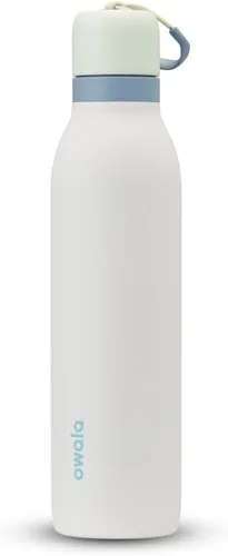Vista 12 de Botella de agua aislada con tapa Twist de acero inoxidable Owala FreeSip con pajita para deportes y viajes, sin BPA, 24 onzas, Angel Food Cake