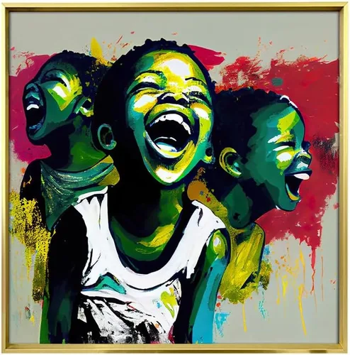 Vista 8 de Turaranusy Póster de arte negro para niños africanos, lienzo para pared, niños bajo la lluvia, para decoración de sala de estar, dormitorio