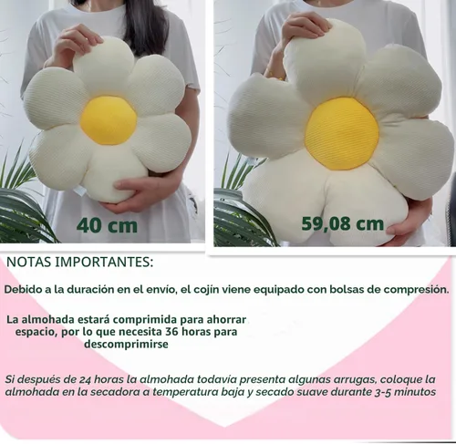 Vista 5 de Almohada de flores, almohadas azules, lindas margaritas, cojín decorativo para el hogar, para cama, sofá, sofá