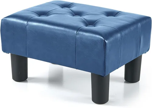Vista 21 de BRIAN & DANY Taburete pequeño para pies, taburetes de lino con patas, reposapiés pequeño estable para sala de estar, beige