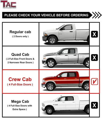 Vista 3 de TAC Sidewinder - Estribos compatibles con 2009-2018 Ram1500 Crew Cab 2019-2024 Ram1500 Classic (excepto modelos diésel de cabina de chasis) 4