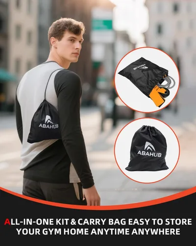 Vista 5 de Abahub Juego de bandas de entrenamiento de brazos, bandas de resistencia con asas y correas de tobillo para mujer y hombre, juego para entrenamiento