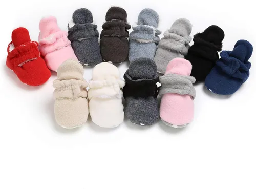 Vista 2 de Botas de forro polar para recién nacido, cálidas y cálidas, para invierno, para niños, antideslizantes, suela suave